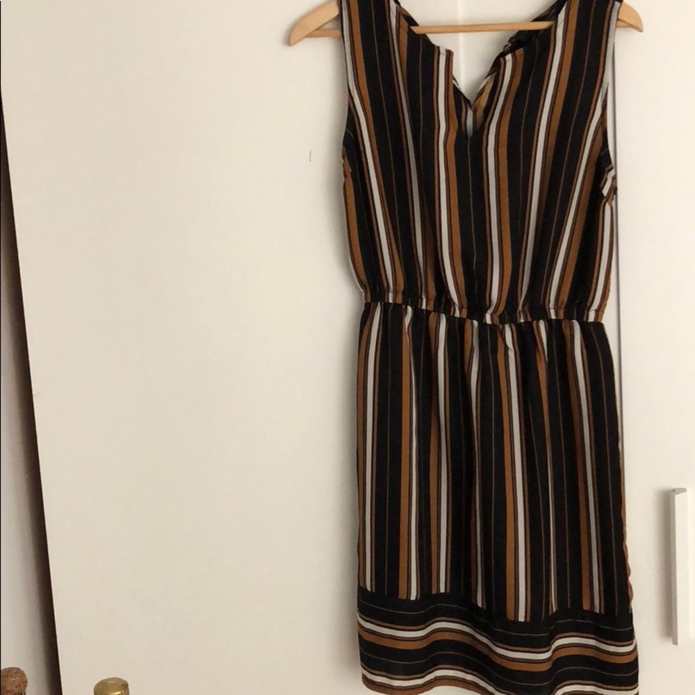 Fun2Fun black, brown and white striped dress